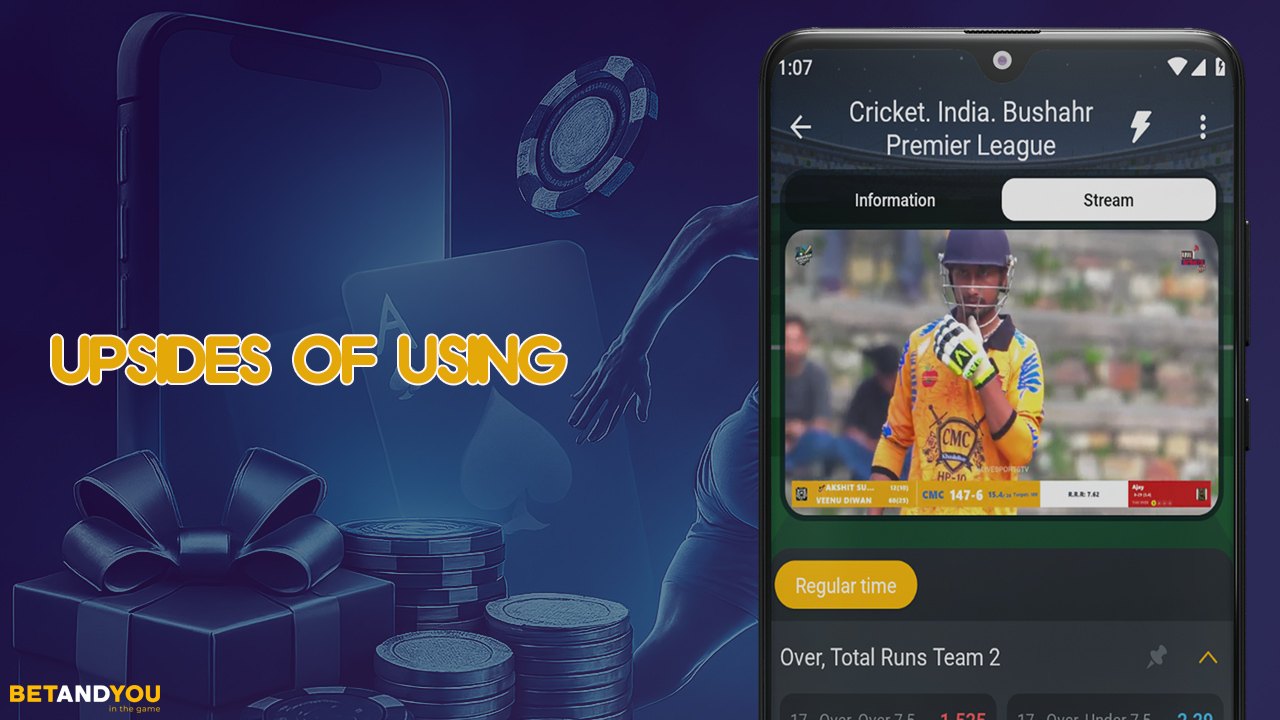 The BetAndYou app offers sports betting, casinos, and online broadcasts of competitions.