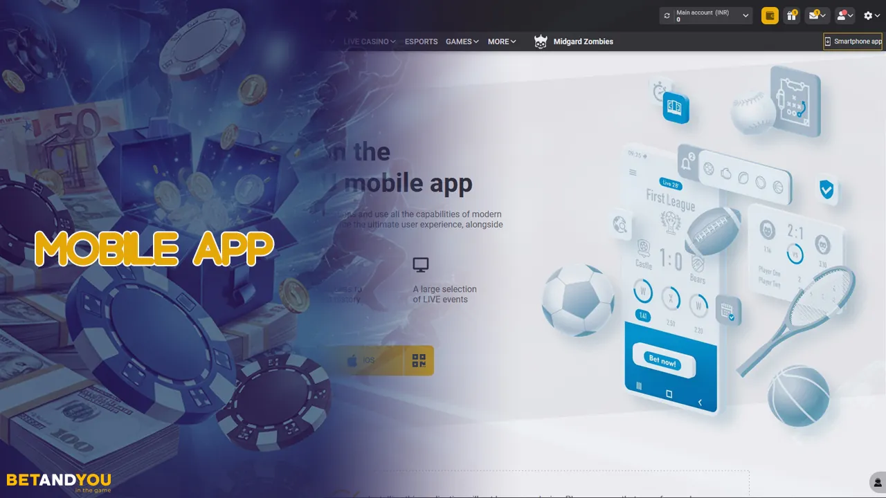 All BetAndYou casino features are also available in mobile apps.